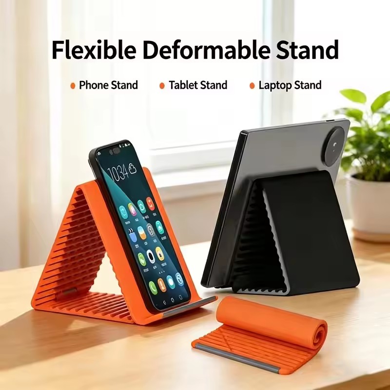 Laptop Ergonomic Accessories - 휴대용 실리콘 폰/태블릿/노트북 거치대, 창의적인 접이식