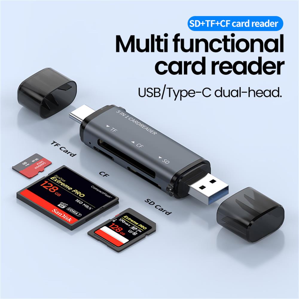 Laptop Accessories For Programmers - 5 IN 1 USB 카드 리더