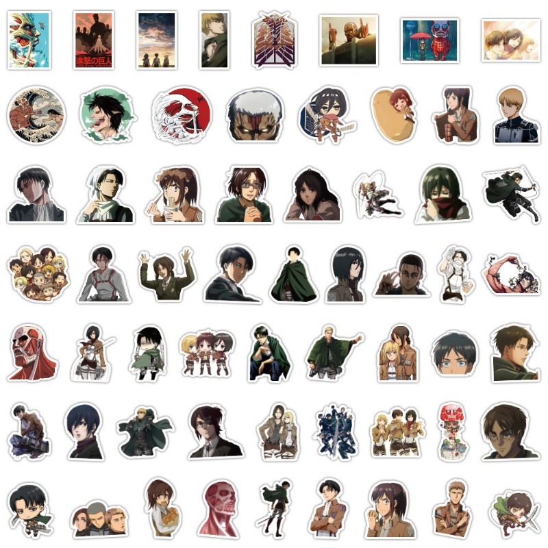 Laptop Accessories Parts - 60Pcs 진격의 거인 애니메이션 스티커 귀여운