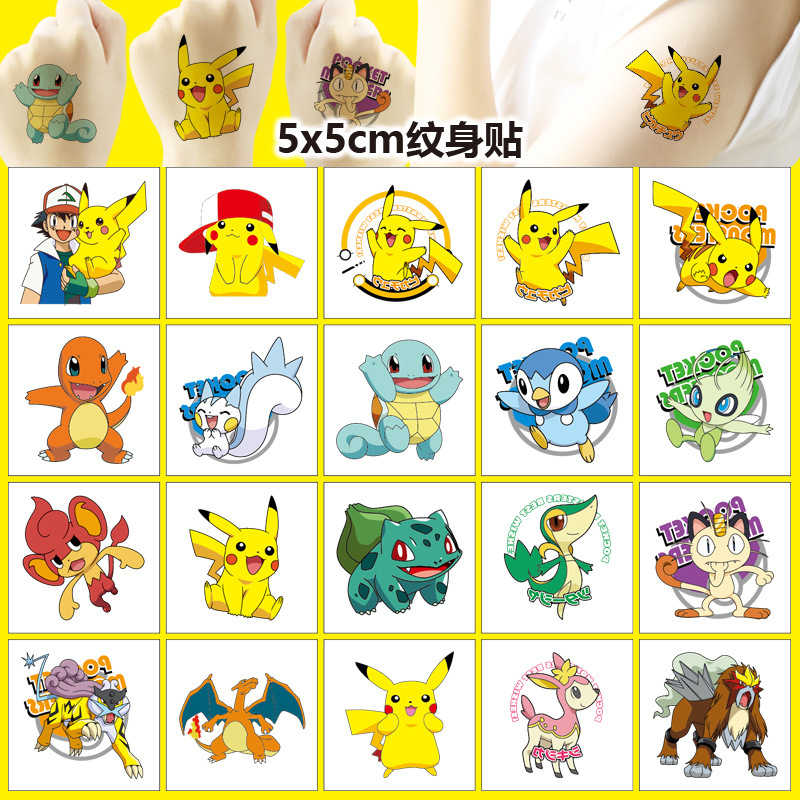 Laptop Accessories Parts - 5*5cm 20pcs 포켓몬 피카추 문신 스티커