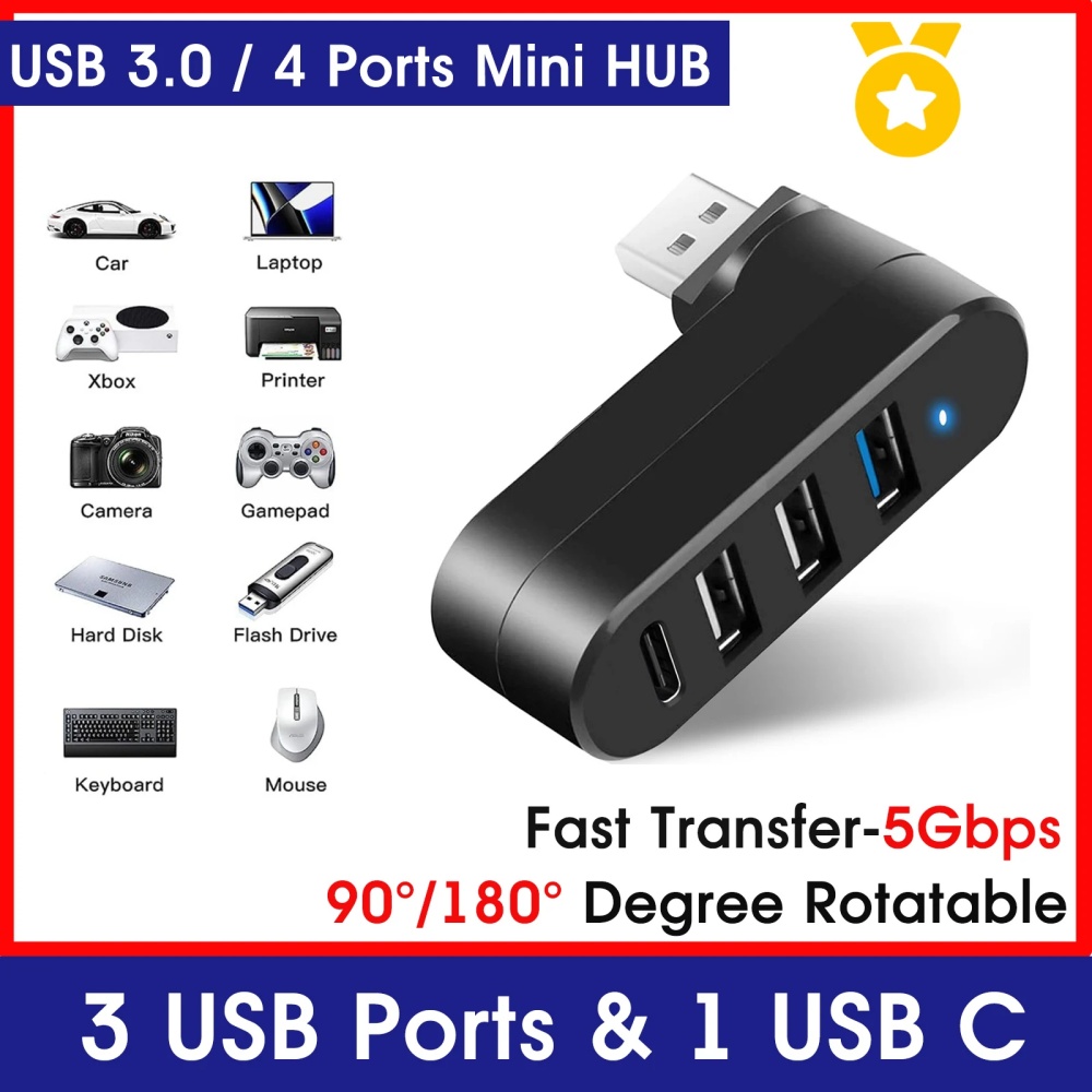 Laptop Accessories For Programmers - 미니 스플리터 4 포트 USB 허브