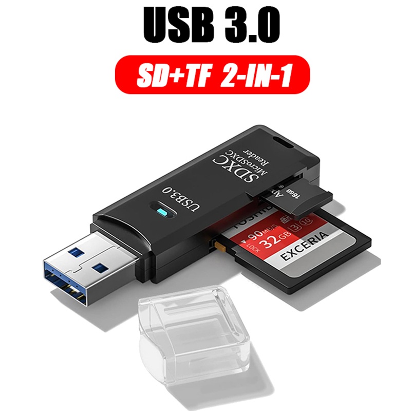2 in 1 USB 3.0 카드 리더 휴대용 마이크로  - Laptop Accessories Gadgets 리뷰 및 가격
