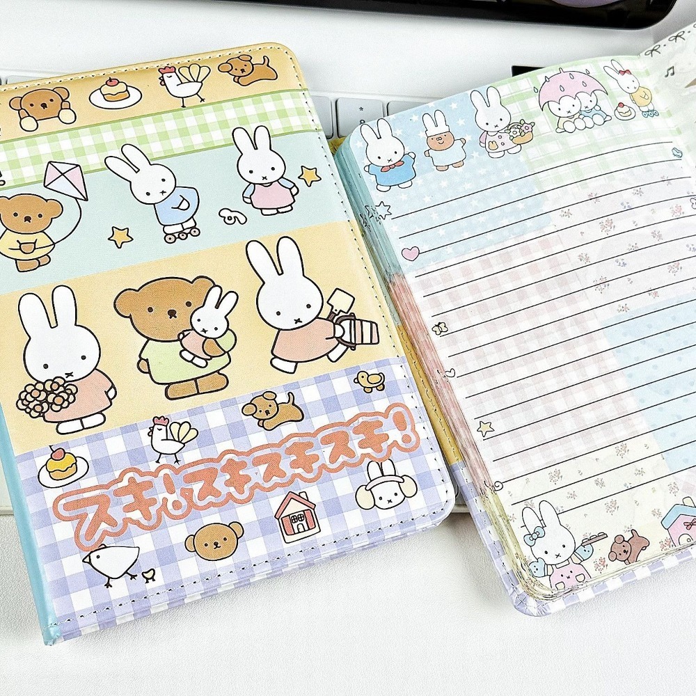 미피 토끼 콜라주 노트 귀여운 페인트칠 가죽 커버 풀컬 - Laptop Accessories Cover 리뷰 및 가격