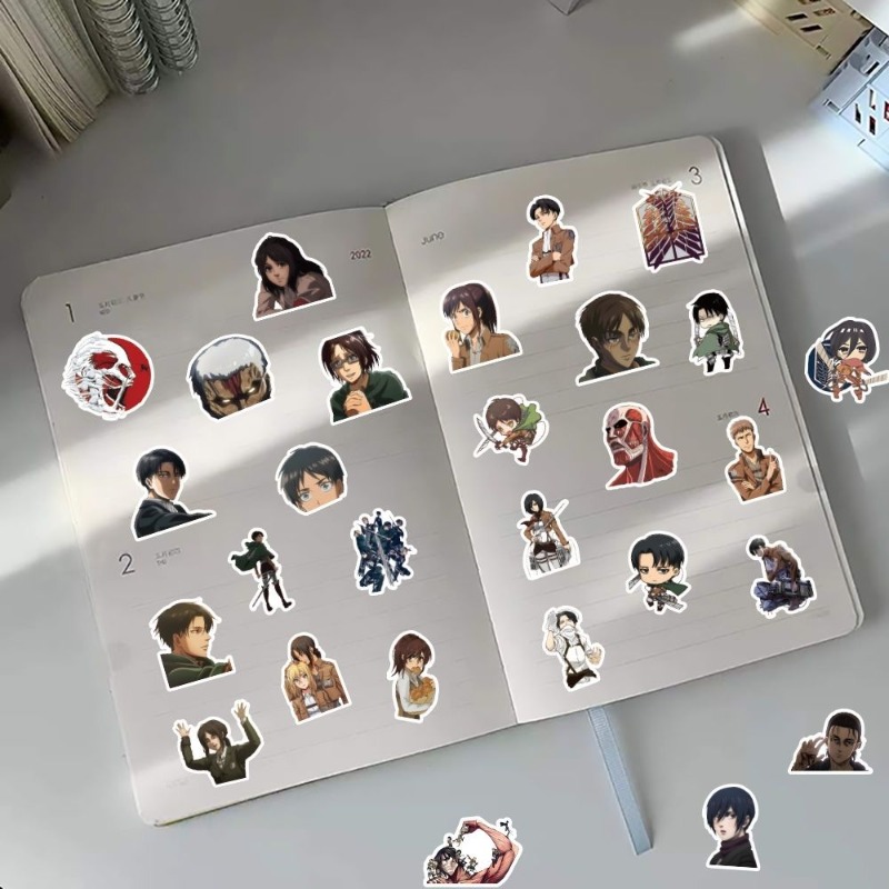 60Pcs 진격의 거인 애니메이션 스티커 귀여운 미적  - Laptop Accessories Parts 리뷰 및 가격