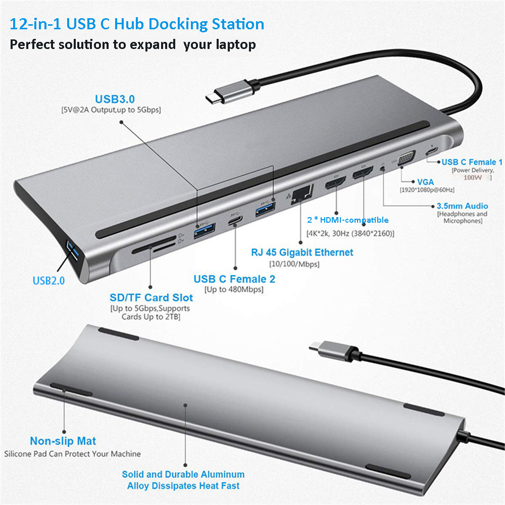 MZX USB 멀티 허브 도킹 스테이션 타입 C 멀티  - Mac Laptop Accessories 리뷰 및 가격