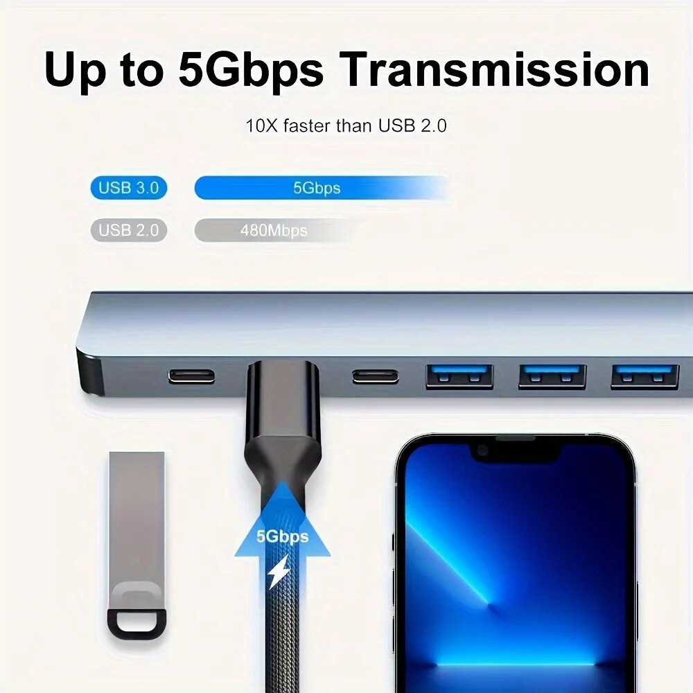 2 in 1 USB3.0 허브 7포트 타입 C 확장 스 - Laptop Accessories Gadgets 리뷰 및 가격