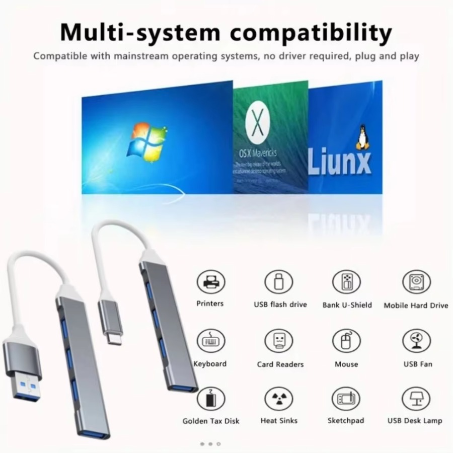 4 in 1 USB 허브 USB-C 허브 4포트 USB - Mac Laptop Accessories 리뷰 및 가격