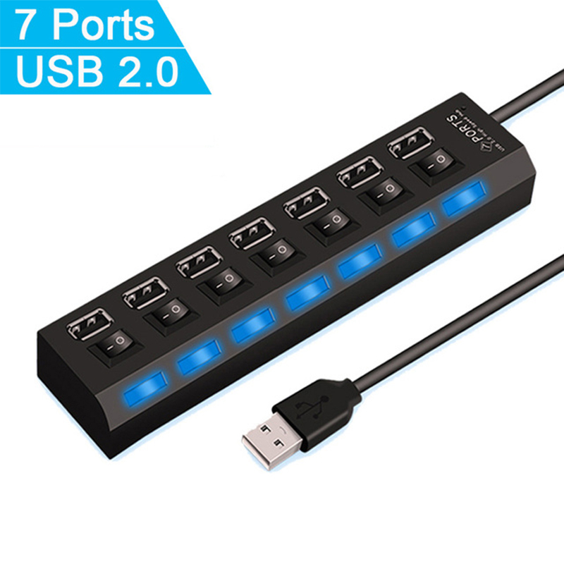 노트북 컴퓨터 액세서리용 7 포트 USB 2.0 허브  - Laptop Accessories Parts 리뷰 및 가격