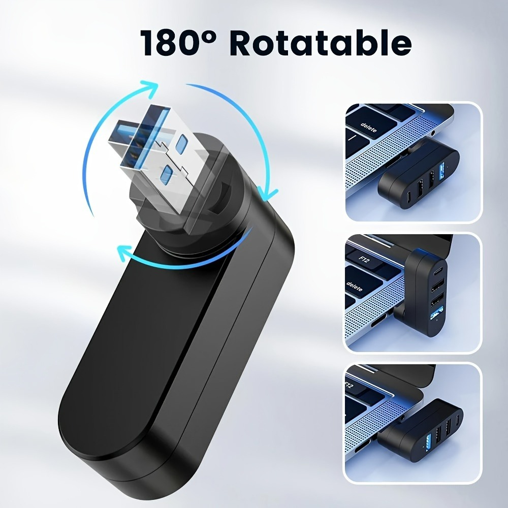 미니 스플리터 4 포트 USB 허브 3.0 박스 회전식 - Laptop Accessories For Programmers 리뷰 및 가격