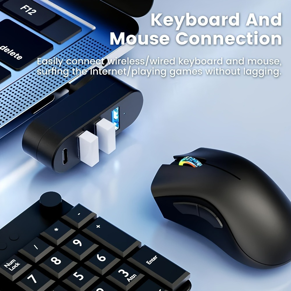 미니 스플리터 4 포트 USB 허브 3.0 박스 회전식 - Laptop Accessories For Programmers 리뷰 및 가격