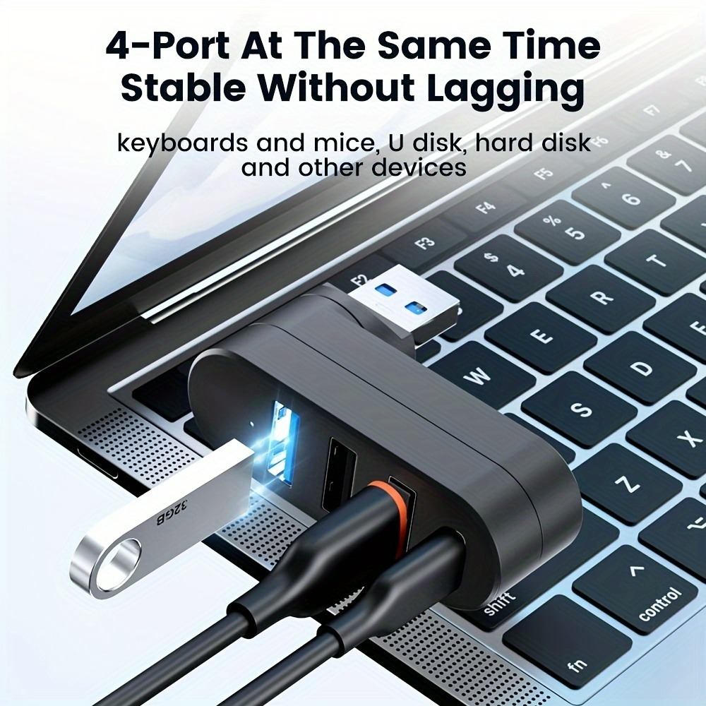 미니 스플리터 4 포트 USB 허브 3.0 박스 회전식 - Laptop Accessories For Programmers 리뷰 및 가격
